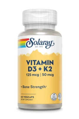 Solaray, витамины D3 и K2, без сои, 1