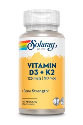 Solaray, витамины D3 и K2, 1