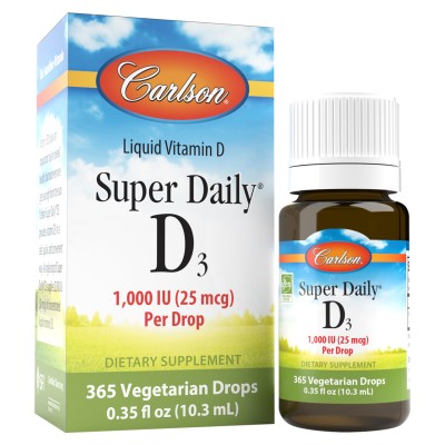 Carlson, Super Daily® D3, 25 мкг (1000 МЕ), 10,3 мл