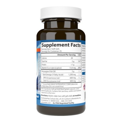 Carlson, Super Omega-3 Gems®, высокоэффективные омега-3 кислоты из рыбы дикого улова, 2