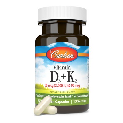 Carlson, витамины D3 и K2,