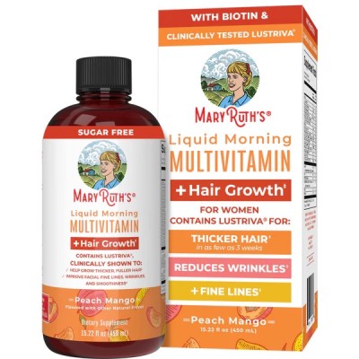 MaryRuth's, Liquid Morning Multivitamin + Hair Growth, персик и манго, 450 мл 1