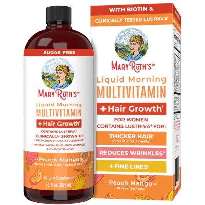 MaryRuth's, Liquid Morning Multivitamin + Hair Growth, персик и манго, 450 мл 2