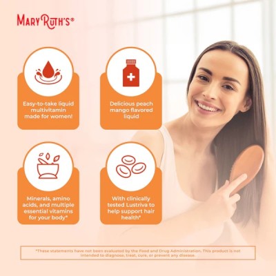 MaryRuth's, Liquid Morning Multivitamin + Hair Growth, персик и манго, 450 мл 7