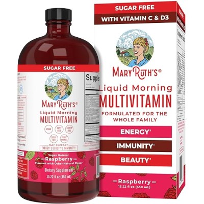 MaryRuth's, Жидкий утренний мультивитамин, малина, 450 мл 2