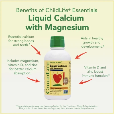 ChildLife Essentials, жидкий кальций с магнием, с натуральным апельсиновым вкусом, 474 мл 2