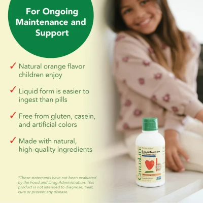 ChildLife Essentials, жидкий кальций с магнием, с натуральным апельсиновым вкусом, 474 мл 5