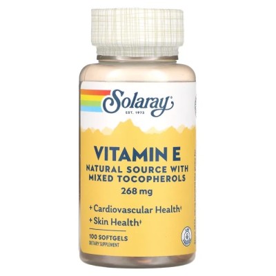 Витамин Е, Vitamin E, Solaray, 268 мг, 1