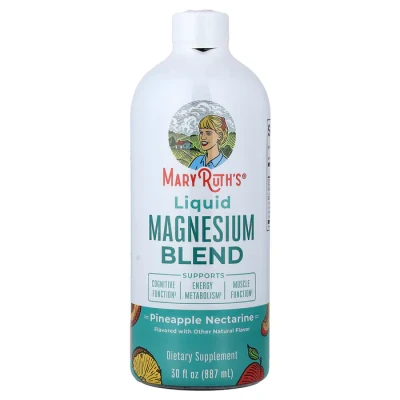 Магний, жидкая смесь, Liquid Magnesium Blend, MaryRuth's, вкус ананаса и нектарина,