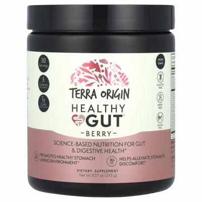Terra Origin, Healthy Gut™, добавка для нормализации функций желудочно-кишечного тракта, вкус ягод, 243 г 1