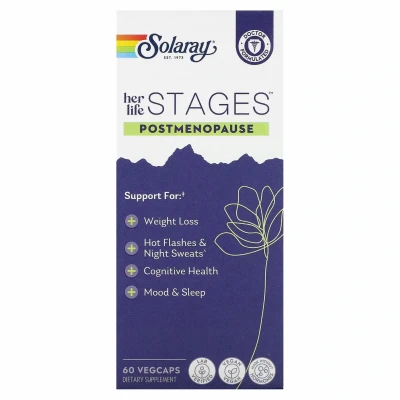 Solaray, Поддержка при постменопаузе, Her Life Stages, Postmenopause, 3